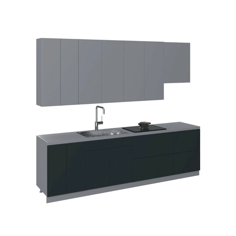 Kitchen Contemporary Collection Black & White Gloss Color Base Size 9.5Ft Wide - 114x24