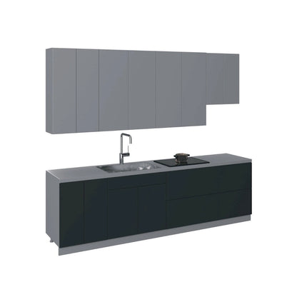 Kitchen Contemporary Collection Black & White Gloss Color Base Size 9.5Ft Wide - 114x24
