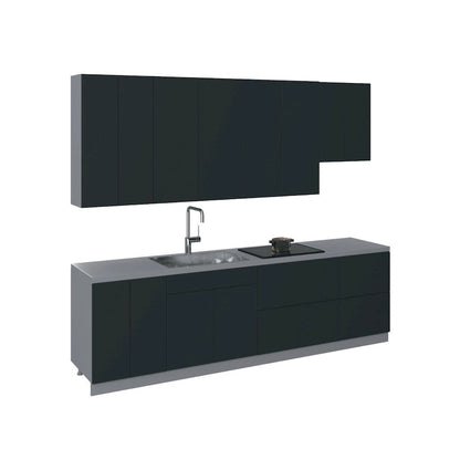 Kitchen Contemporary Collection Black & White Gloss Color Base Size 9.5Ft Wide - 114x24
