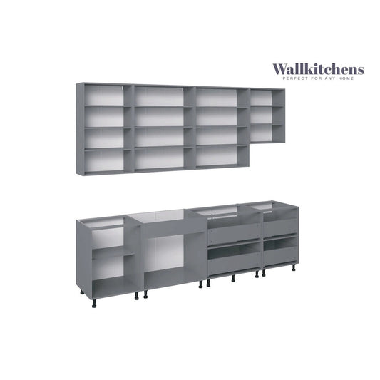Kitchen Contemporary Collection Black & White Gloss Color Base Size 9.5Ft Wide - 114x24