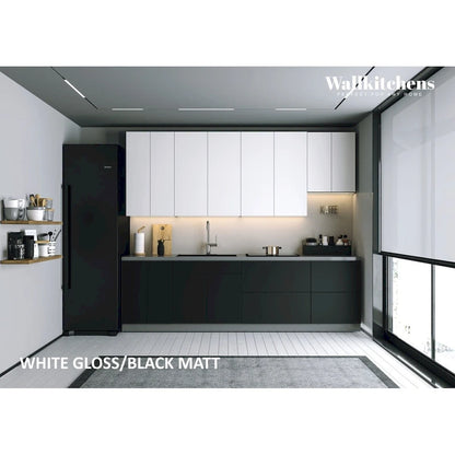 Kitchen Contemporary Collection Black & White Gloss Color Base Size 9.5Ft Wide - 114x24