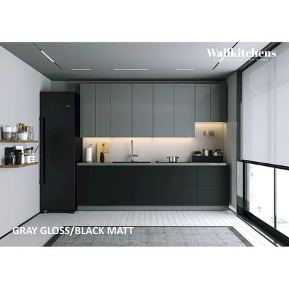 Kitchen Contemporary Collection Black & White Gloss Color Base Size 9.5Ft Wide - 114x24