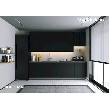 Kitchen Contemporary Collection Black & White Gloss Color Base Size 9.5Ft Wide - 114x24