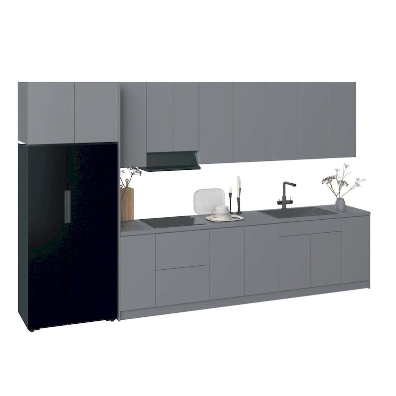 Kitchen Timeless Collection Gray & White Gloss Color Base Size 13Ft Wide - 157x24