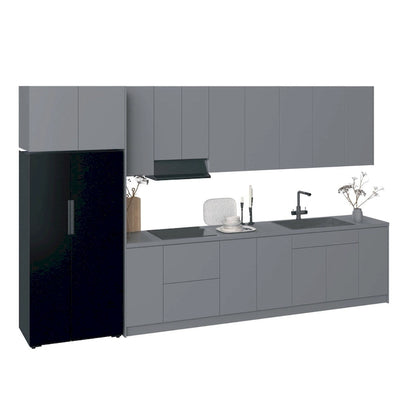 Kitchen Timeless Collection Gray & White Gloss Color Base Size 13Ft Wide - 157x24