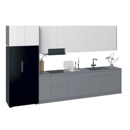 Kitchen Timeless Collection Gray & White Gloss Color Base Size 13Ft Wide - 157x24