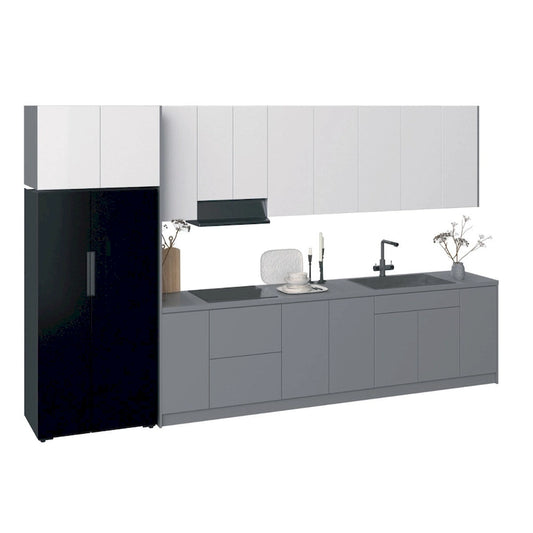 Kitchen Timeless Collection Gray & White Gloss Color Base Size 13Ft Wide - 157x24