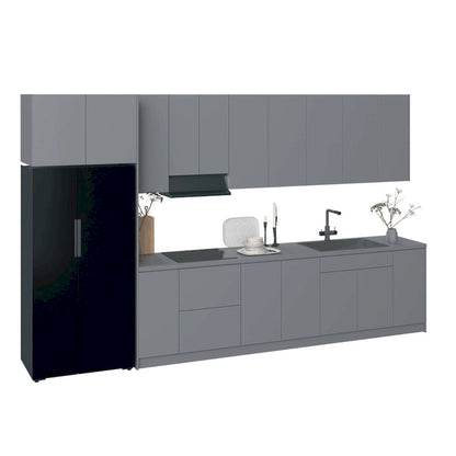 Kitchen Timeless Collection Gray & White Gloss Color Base Size 13Ft Wide - 157x24