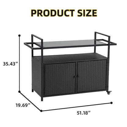 Tengbian mobile tea sailor cart, door storage mobile dining cart, three-level service dining cart, storage cabinet
