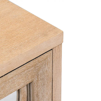 Sideboard with Glass Doors, 3 Door Mirrored Buffet Cabinet