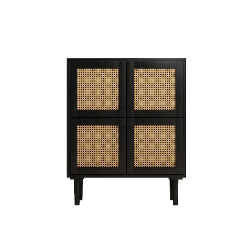 Rattan Mesh Storage Cabinet - N/A