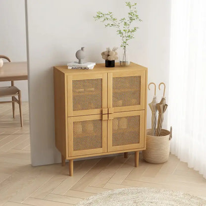 Rattan Mesh Storage Cabinet - N/A