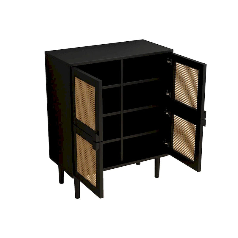 Rattan Mesh Storage Cabinet - N/A