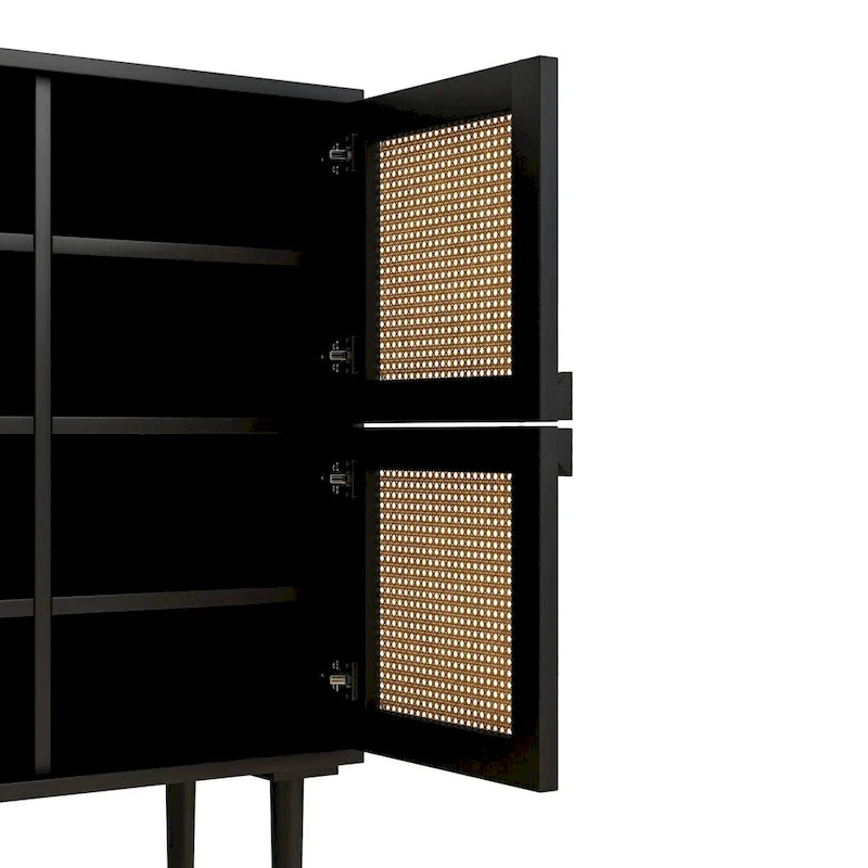 Rattan Mesh Storage Cabinet - N/A