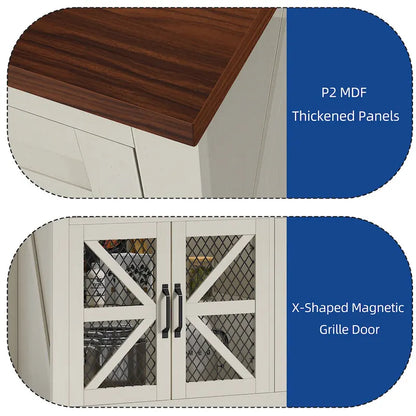 Moasis 55 Farmhouse Sideboard Buffet Cabinet With Storage, Coffee Bar Cabinet