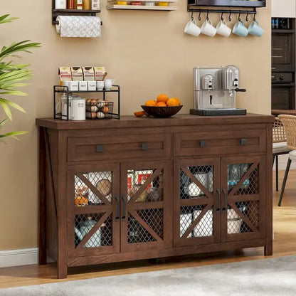 Moasis 55 Farmhouse Sideboard Buffet Cabinet With Storage, Coffee Bar Cabinet