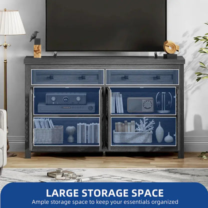 Moasis 55 Farmhouse Sideboard Buffet Cabinet With Storage, Coffee Bar Cabinet