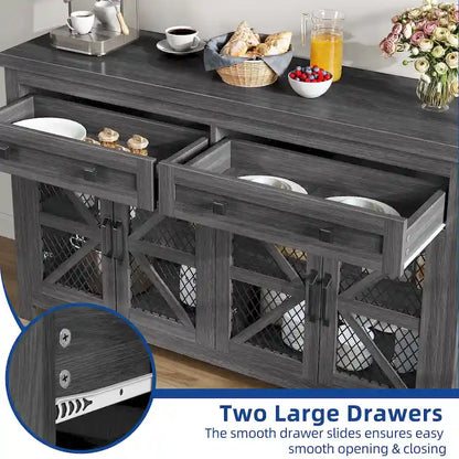 Moasis 55 Farmhouse Sideboard Buffet Cabinet With Storage, Coffee Bar Cabinet