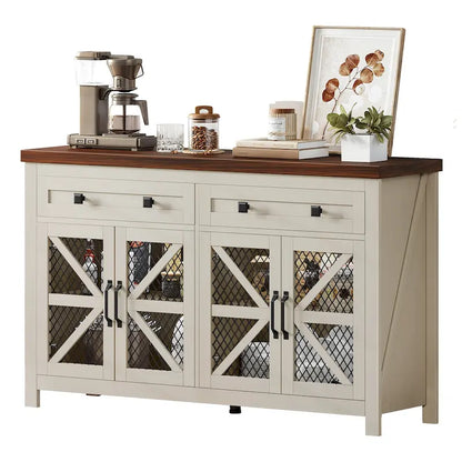 Moasis 55 Farmhouse Sideboard Buffet Cabinet With Storage, Coffee Bar Cabinet