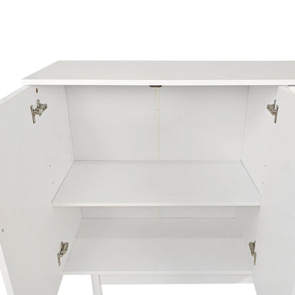 4-Door Intaglio Storage Cabinet with Pine Legs