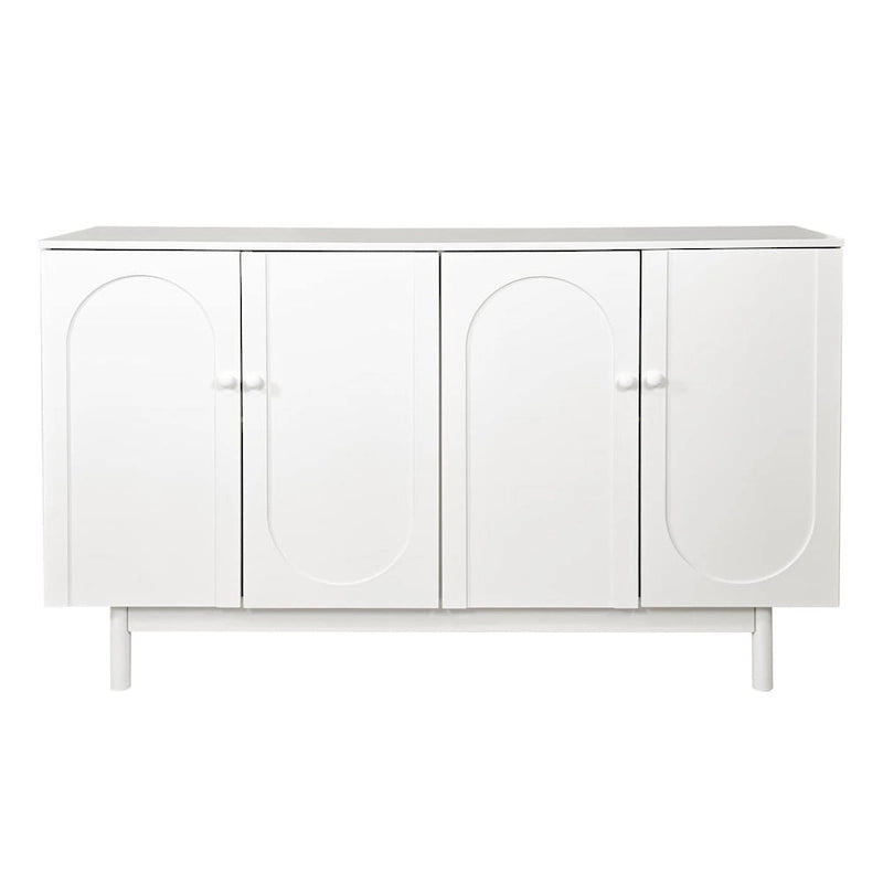4-Door Intaglio Storage Cabinet with Pine Legs