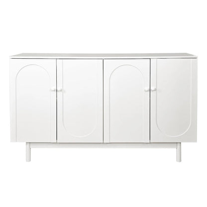 4-Door Intaglio Storage Cabinet with Pine Legs