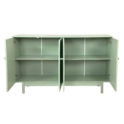 4-Door Intaglio Storage Cabinet with Pine Legs