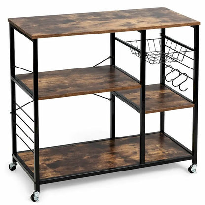 Rolling Industrial Kitchen Bakers Storage Shelf