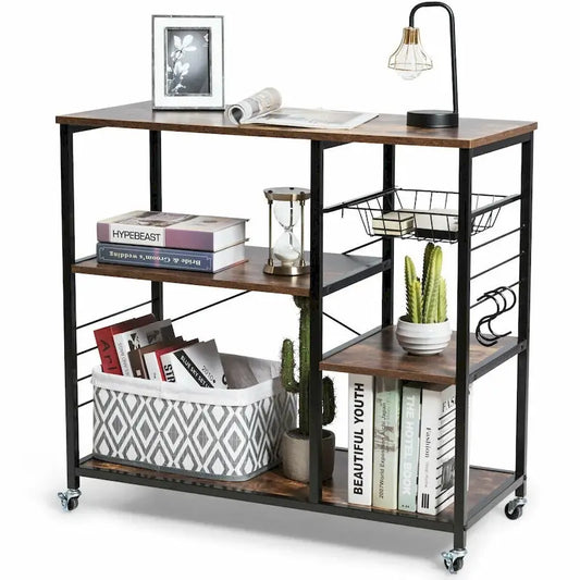 Rolling Industrial Kitchen Bakers Storage Shelf