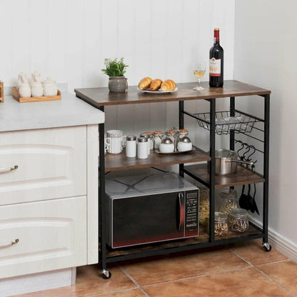 Rolling Industrial Kitchen Bakers Storage Shelf