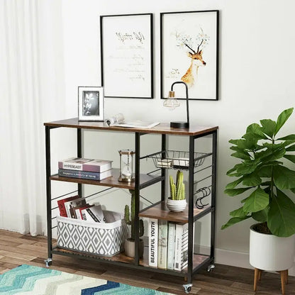 Rolling Industrial Kitchen Bakers Storage Shelf