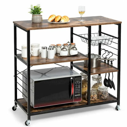Rolling Industrial Kitchen Bakers Storage Shelf