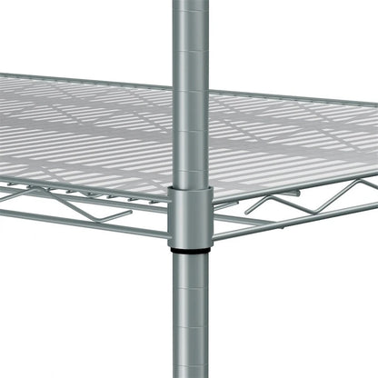 5 Tier Steel Heavy Duty Adjustable Shelves with Wheels and Feet