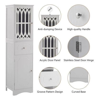 Tall Bathroom Cabinet Freestanding Storage Cabinet with Drawer and Doors