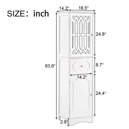 Tall Bathroom Cabinet Freestanding Storage Cabinet with Drawer and Doors