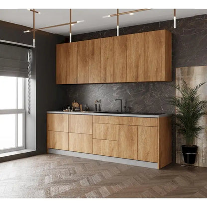 Kitchen Fusion Collection Natural Teak & Black Color Base Size 8.5Ft Wide - 103x24