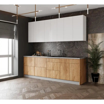Kitchen Fusion Collection Natural Teak & Black Color Base Size 8.5Ft Wide - 103x24