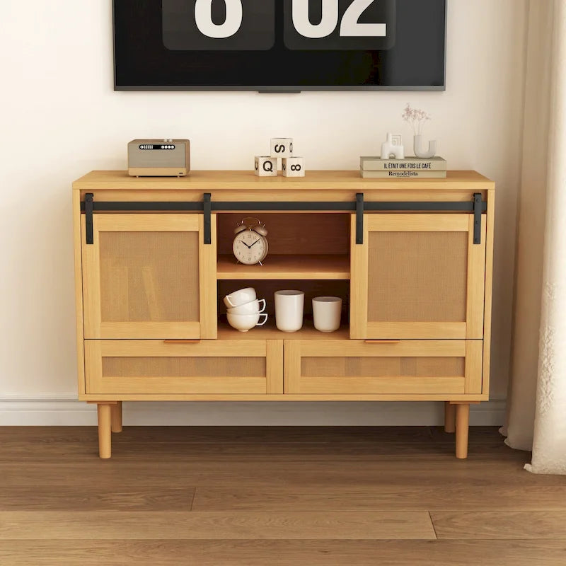 Sliding Barn Door Storage Cabinet - N/A