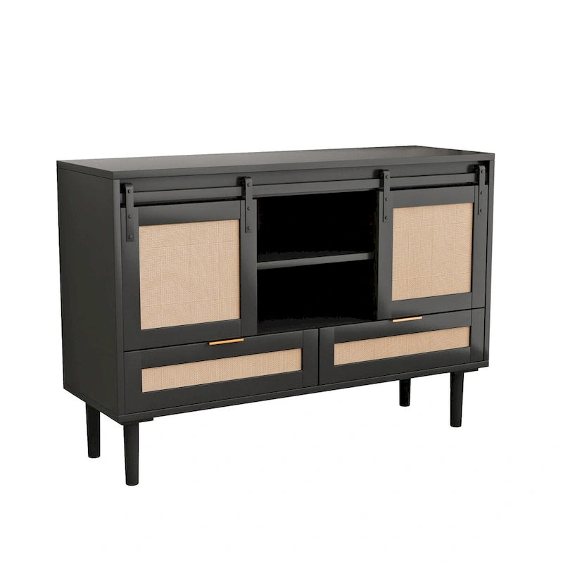 Sliding Barn Door Storage Cabinet - N/A