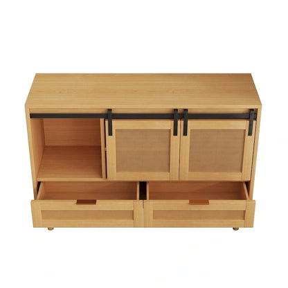 Sliding Barn Door Storage Cabinet - N/A
