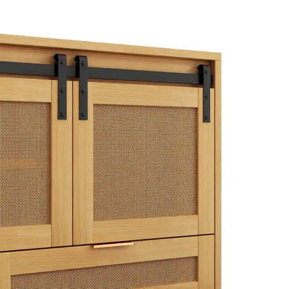 Sliding Barn Door Storage Cabinet - N/A