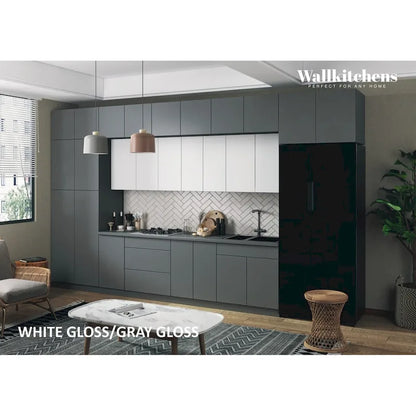 Kitchen Serene Collection Gray & White Gloss Color Base Size 15Ft Wide - 180x107