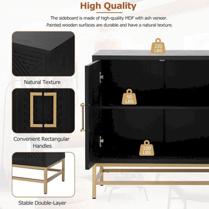 Retro Style Sideboard with Adjustable Shelves
