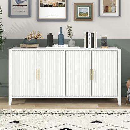 Accent Storage Cabinet Sideboard Wooden Cabinet with Metal Handles