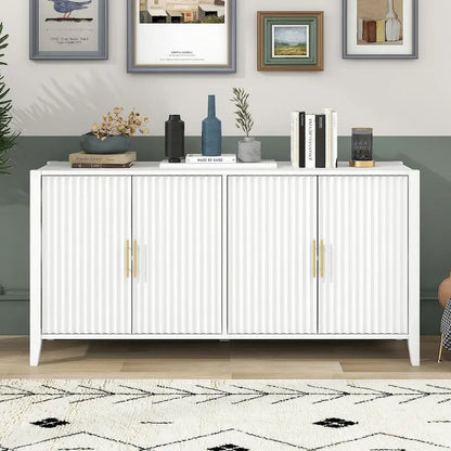 Accent Storage Cabinet Sideboard Wooden Cabinet with Metal Handles