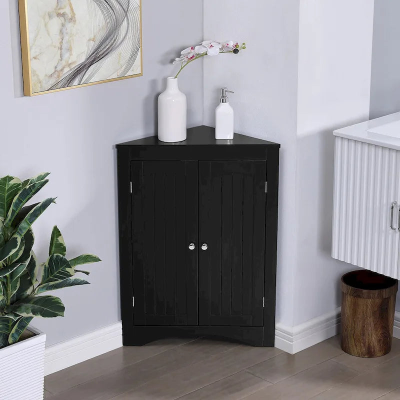 sideboard cabinet, Bathroom Floor Corner Cabinet with Doors and Shelves, Kitchen, Living Room,Free Standing Storage Cabinet