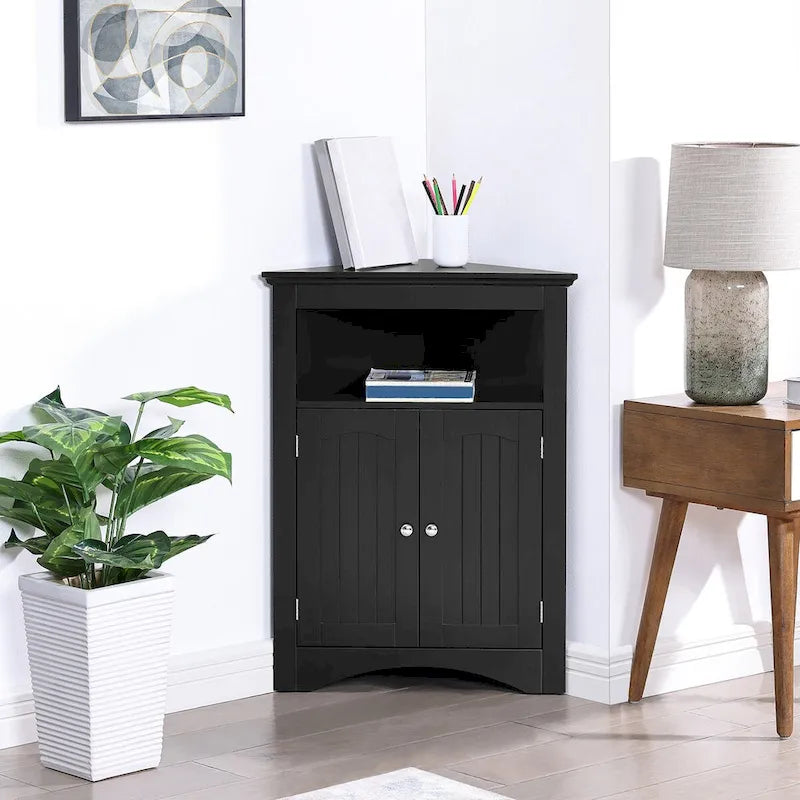 sideboard cabinet, Bathroom Floor Corner Cabinet with Doors and Shelves, Kitchen, Living Room,Free Standing Storage Cabinet