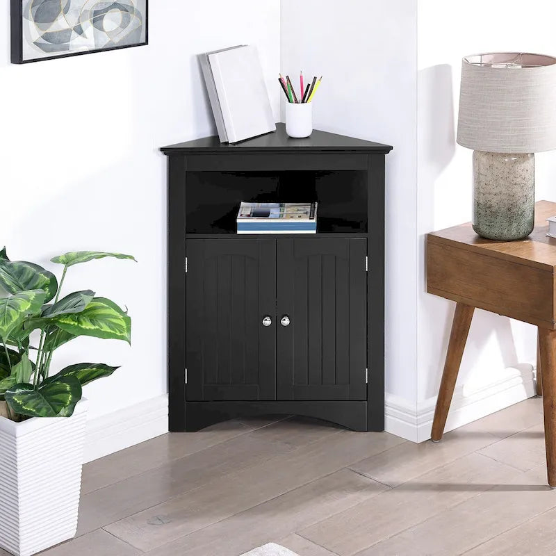 sideboard cabinet, Bathroom Floor Corner Cabinet with Doors and Shelves, Kitchen, Living Room,Free Standing Storage Cabinet