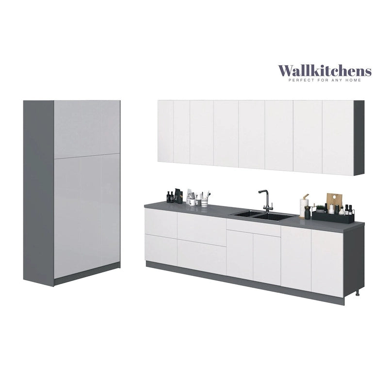 Kitchen Oasis Collection White Gloss Color Base Size 10Ft Wide - 123x50
