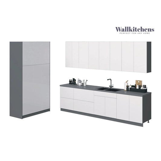 Kitchen Oasis Collection White Gloss Color Base Size 10Ft Wide - 123x50